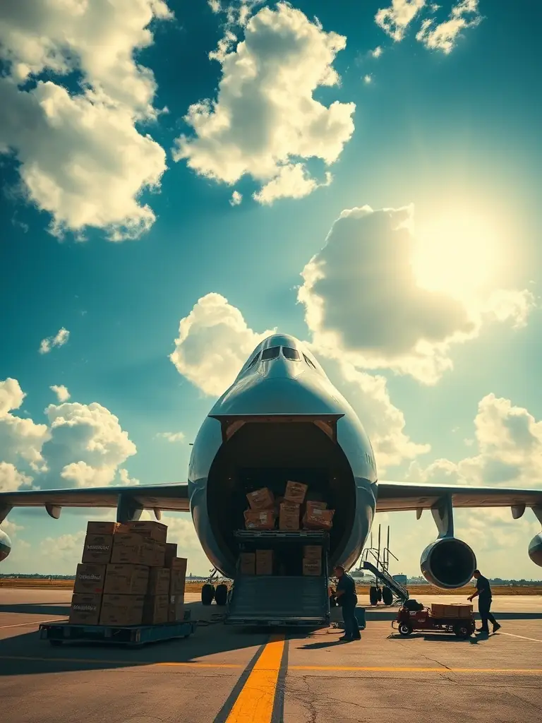 A professional photograph showcasing a shipment of Apax International's Foxnuts (Makhana) being loaded onto a cargo plane, emphasizing the global reach of their export services.